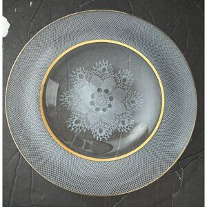 Set of 2 Chance Glass England Lace Pattern 8" Plates no chips/cracks MCM Vintage